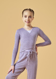 STASSI JUNIOR top by Grand Prix melange jersey, light violet, 128-134cm