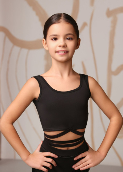 MINI NOIR - Топ майка TARA, переплет микрополиамид, черный, 128см