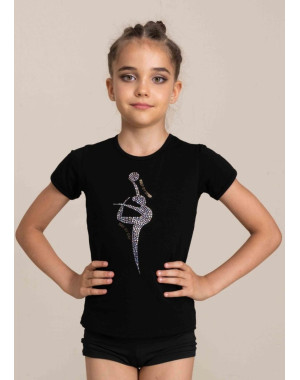 PALOMA t-shirt, gymnast with ball by Grand Prix 90%cotton, 10%elastane, black, Light Topaz AB, 158cm