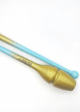 Clubs for gymnastics SASAKI NEW FIG M-34JKGH, 40.5 rubber, Light-blue x Gold (LIBUxGD), 40.5cm, 150g