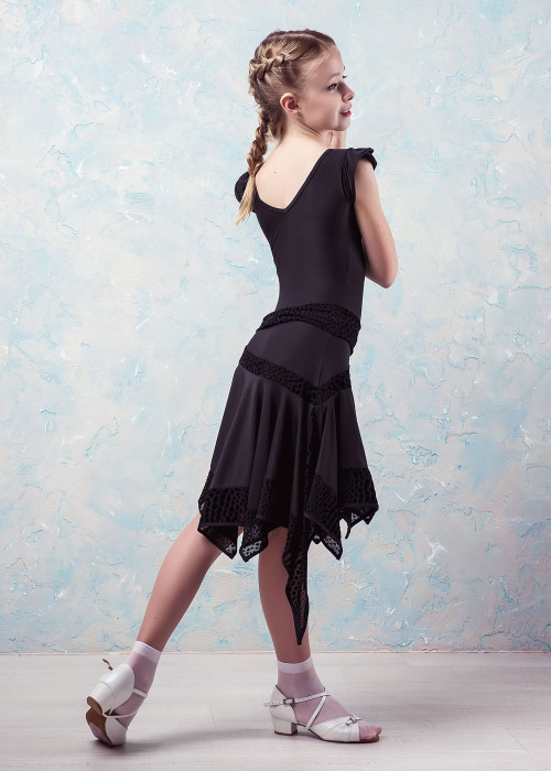 Dress SHARM 90%polyamide, 10%elastane, black+black, 146cm