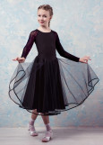 Ballroom skirt REVERENCE 95%polyester, 5%elastane, black, 134cm