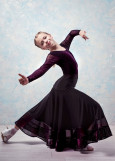 Ballroom skirt BRAVO 90%polyamide, 10%elastane, black+black, 134cm