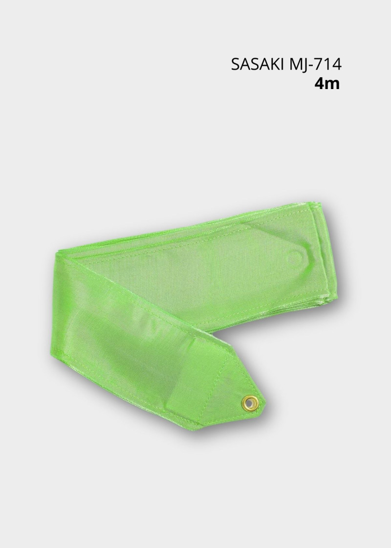 Ribbon for gymnastics SASAKI MJ-714, 4m rayon, Green (KEG), 4m