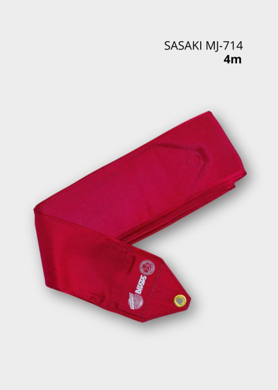 Ribbon for gymnastics SASAKI MJ-714, 4m rayon, Red (R), 4m