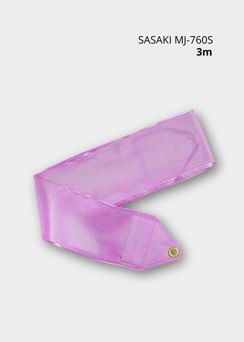 Ribbon set for gymnastics SASAKI MJ-760S, 3m satin+silk, Pink (P), 3m