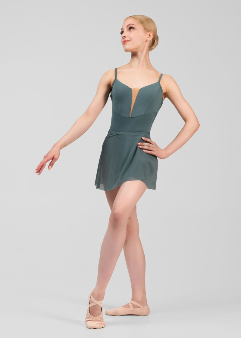 Wrap skirt OLIVERIA mesh, green lake, S(40cm)