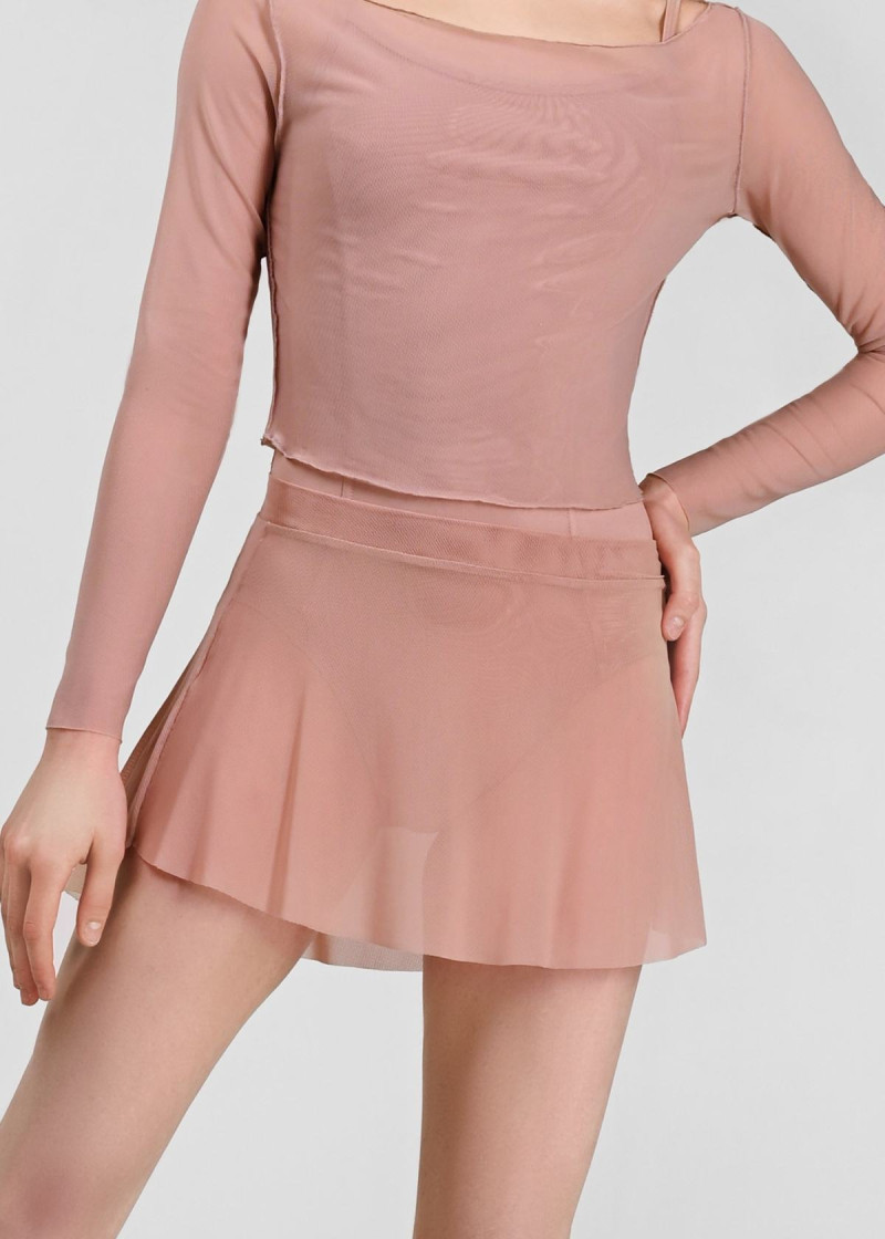 OLSEN MESH ballet skirt by Grand Prix mesh, coral almond, XS-S