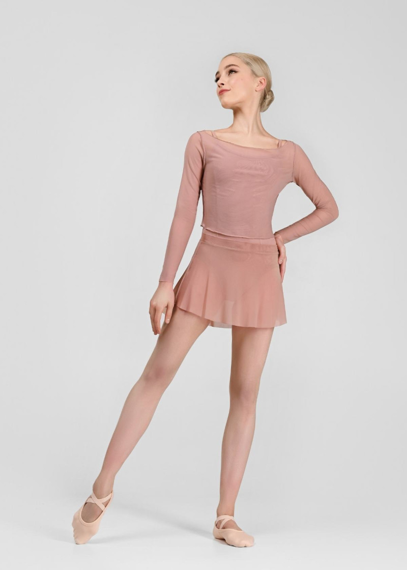 OLSEN MESH ballet skirt by Grand Prix mesh, coral almond, XS-S