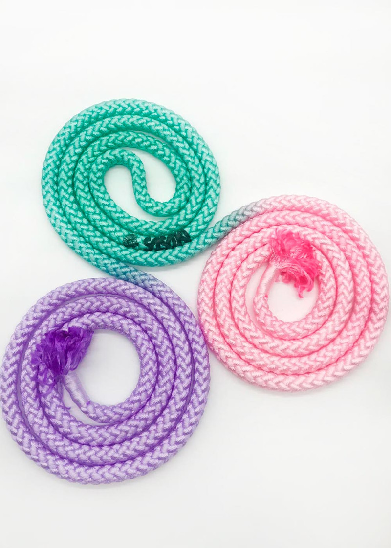 Rope for gymnastics SASAKI NEW FIG M-280G, 3m nylon, LightPink x PepermintGreen x Lavender (LIPxPEGxLD), 3m