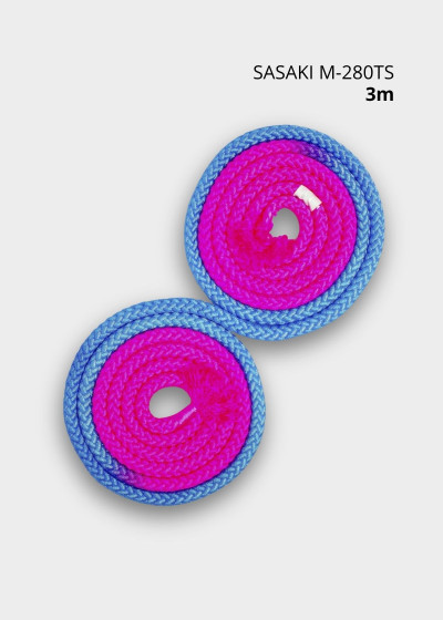 Rope for gymnastics SASAKI NEW FIG M-280TS, 3m nylon, Pink x LightBlue (PxLIBU), 3m