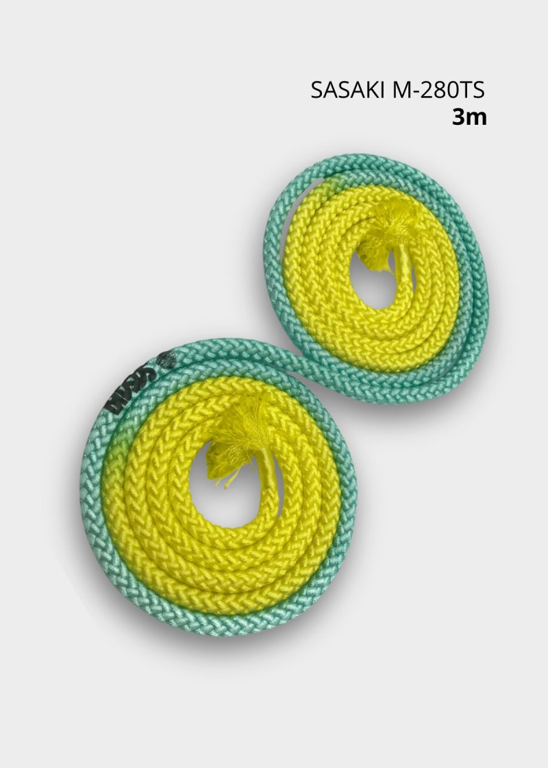 Rope for gymnastics SASAKI NEW FIG M-280TS, 3m nylon, Yellow x Green (YxPEG), 3m