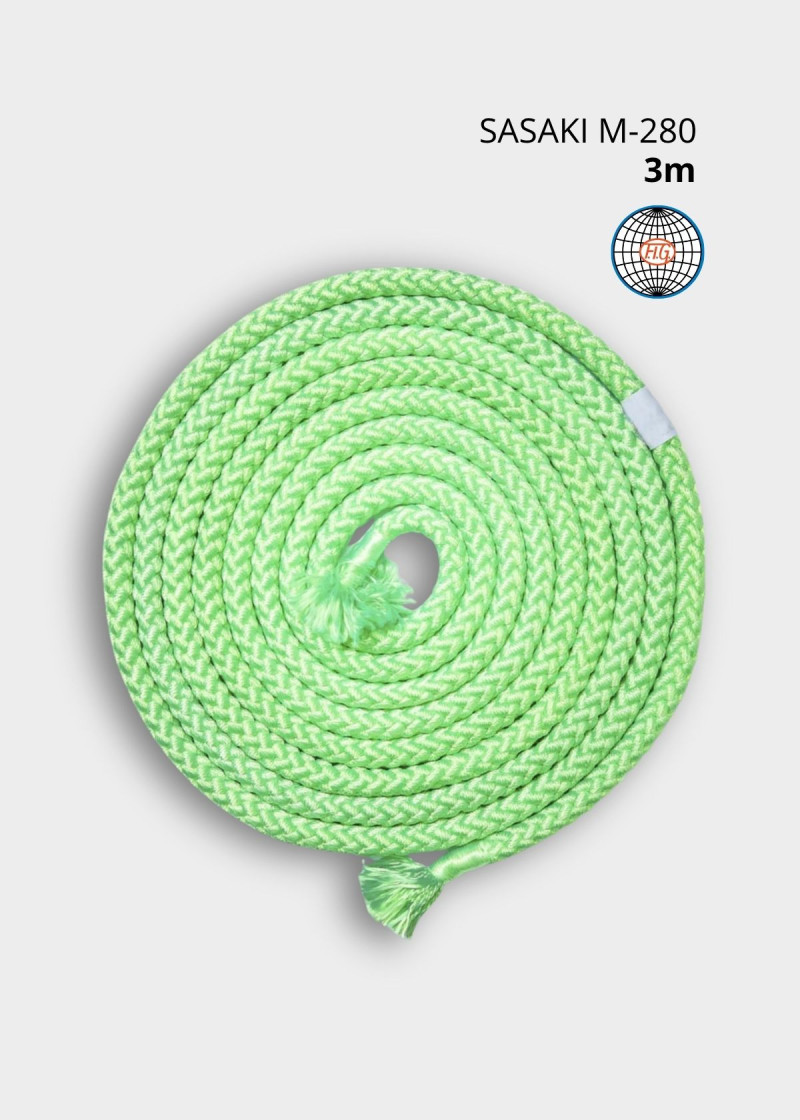 Rope for gymnastics SASAKI NEW FIG M-280, 3m nylon, Green (G), 3m