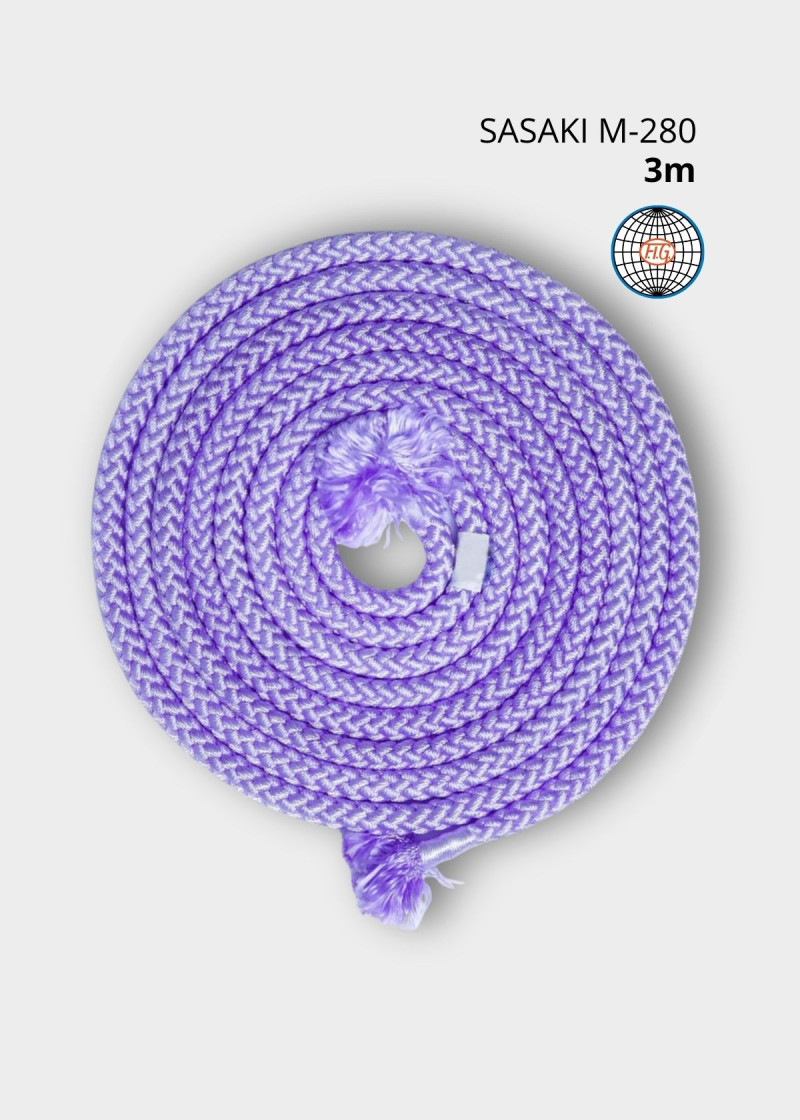 Rope for gymnastics SASAKI NEW FIG M-280, 3m nylon, Lavender (LD), 3m