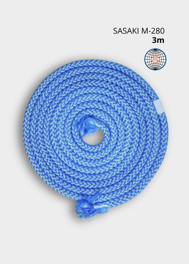 Rope for gymnastics SASAKI NEW FIG M-280, 3m nylon, Light-blue (LIBU), 3m