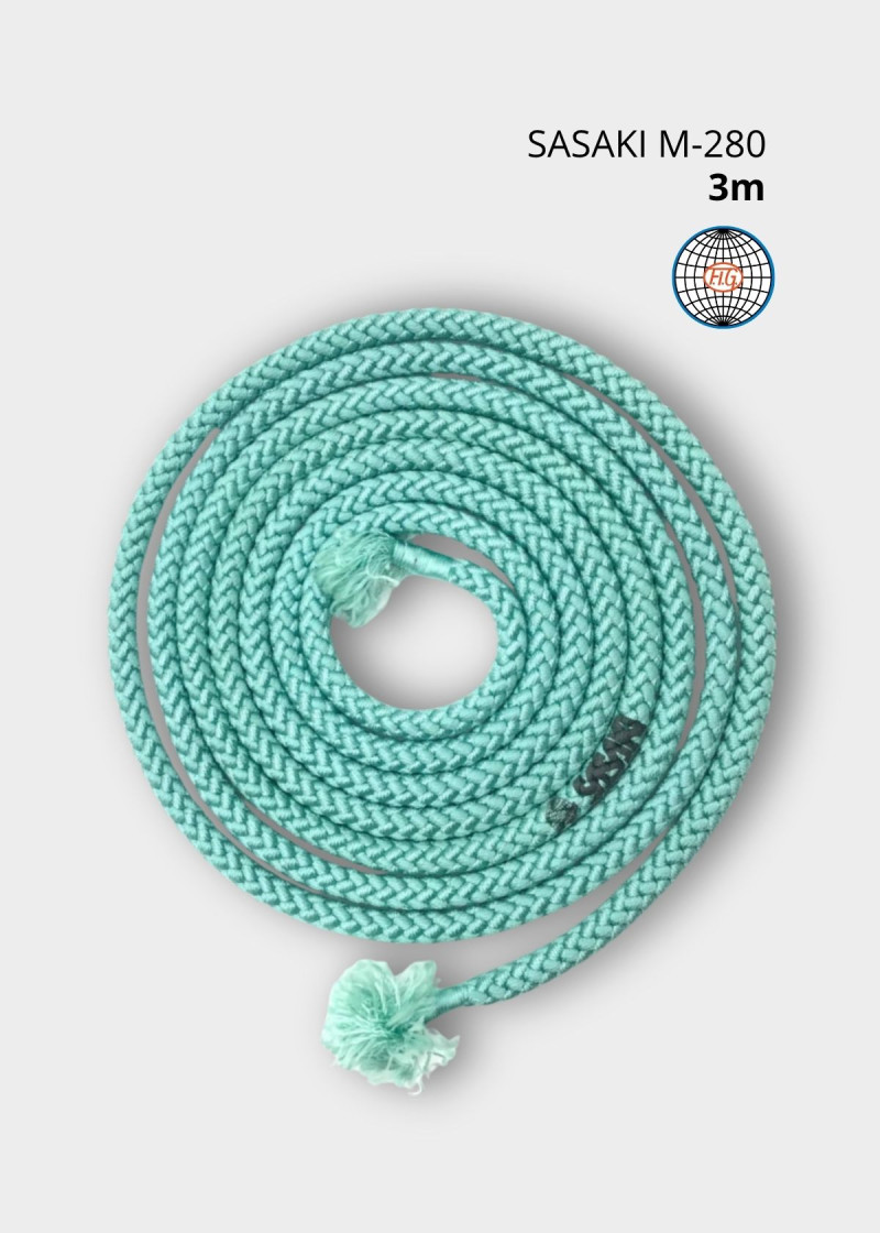 Rope for gymnastics SASAKI NEW FIG M-280, 3m nylon, Peppermint-green (PEG), 3m