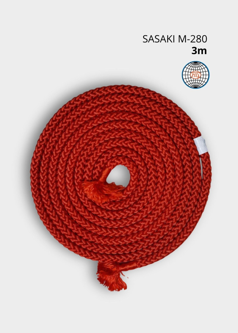 Rope for gymnastics SASAKI NEW FIG M-280, 3m nylon, Red (R), 3m