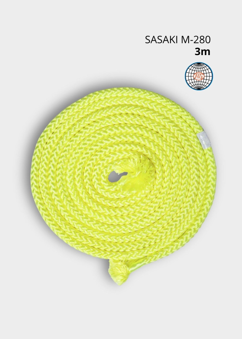 Rope for gymnastics SASAKI NEW FIG M-280, 3m nylon, Yellow (Y), 3m