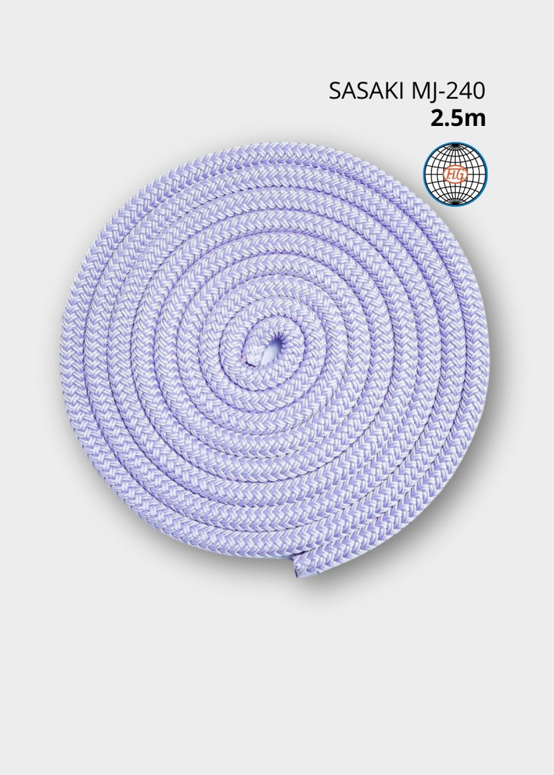Rope for gymnastics SASAKI MJ-240, 2.5m polyester, Lavender (LD), 2.5m