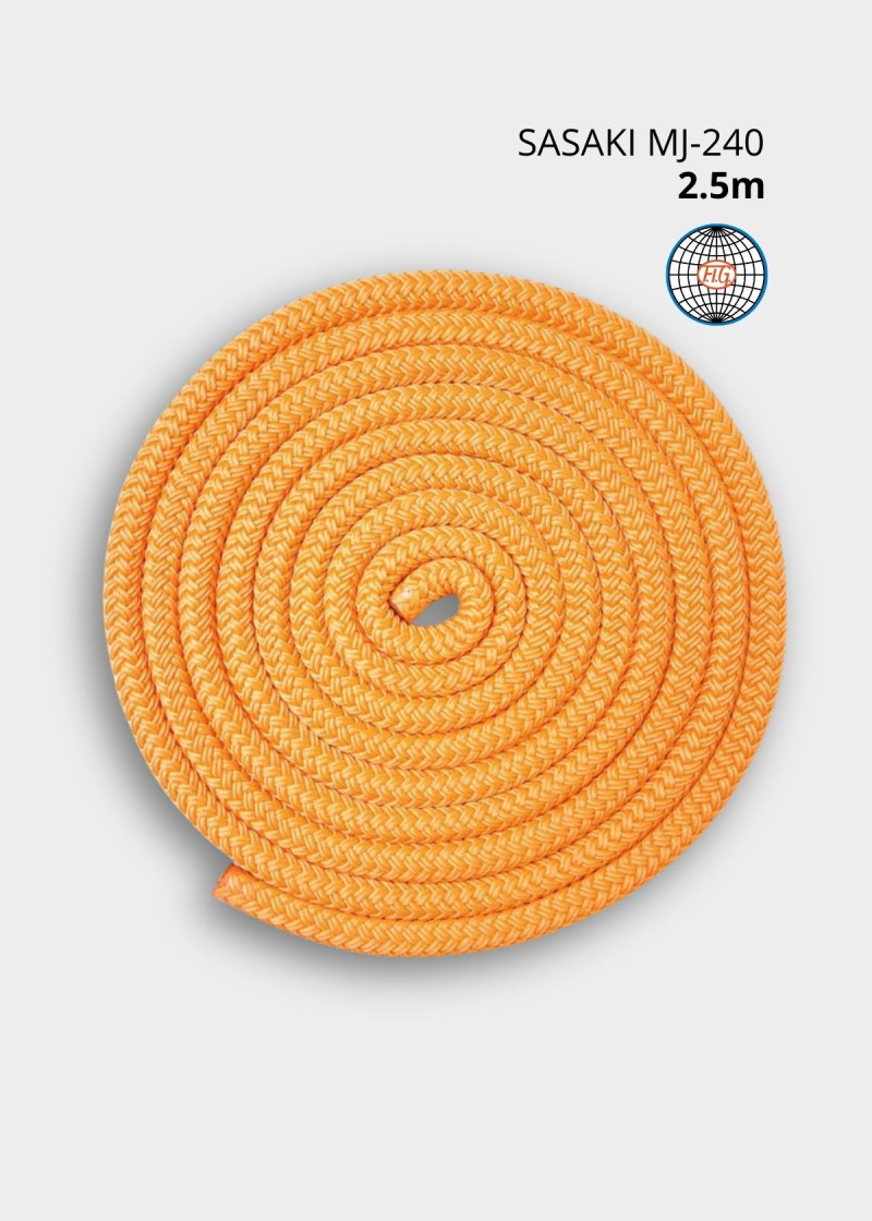 Rope for gymnastics SASAKI MJ-240, 2.5m polyester, Orange (O), 2.5m