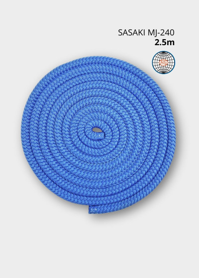Rope for gymnastics SASAKI MJ-240, 2.5m polyester, Turquoise-blue (TQBU), 2.5m
