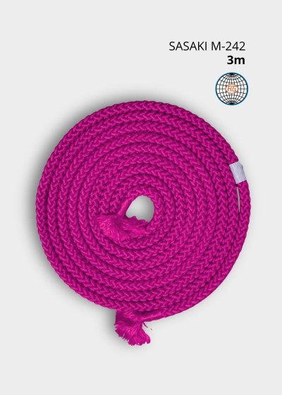Rope for gymnastics SASAKI M-242 polyester, Pink (P), 3m
