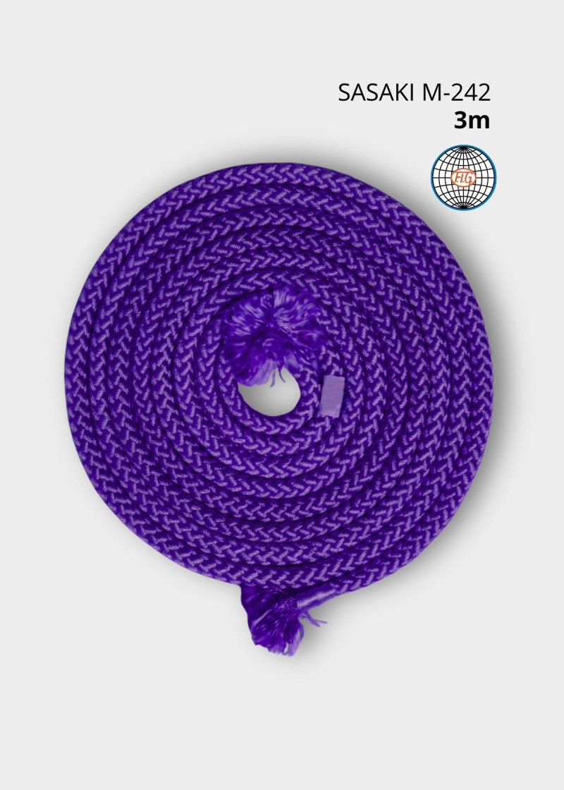 Rope for gymnastics SASAKI M-242 polyester, Violet (VI), 3m
