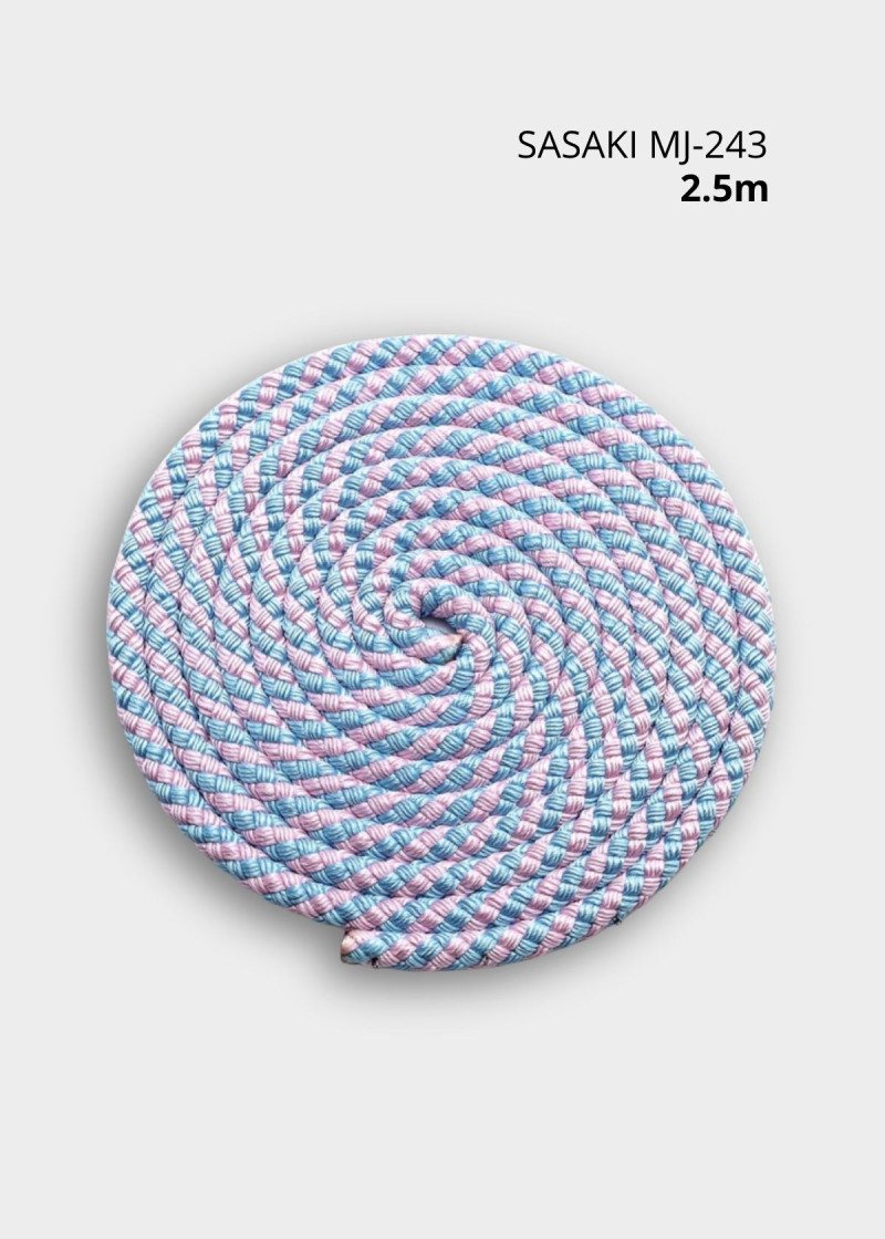Rope for gymnastics SASAKI NEW FIG MJ-243, 2.5m polyester, LightBlue x LightPink (LIBUxLIP), 2.5m