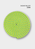 Rope for gymnastics SASAKI NEW FIG MJ-243, 2.5m polyester, Muscat-green x Fluo-yellow (MAGxKEY), 2.5m