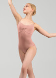 BIANCA camisole leotard by Grand Prix nylon+mesh, corall almond, M