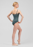 BIANCA camisole leotard by Grand Prix nylon+mesh, green lake, M