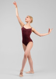 BIANCA camisole leotard by Grand Prix nylon+mesh, italian plum, XS