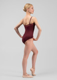 BIANCA camisole leotard by Grand Prix nylon+mesh, italian plum, XS