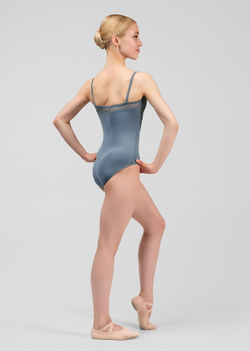 BIANCA camisole leotard by Grand Prix nylon+mesh, niagara, M
