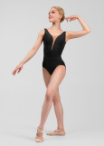 GABRIELLE tank leotard by Grand Prix nylon, black, S