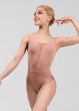 GABRIELLE tank leotard by Grand Prix nylon, corall almond, XS