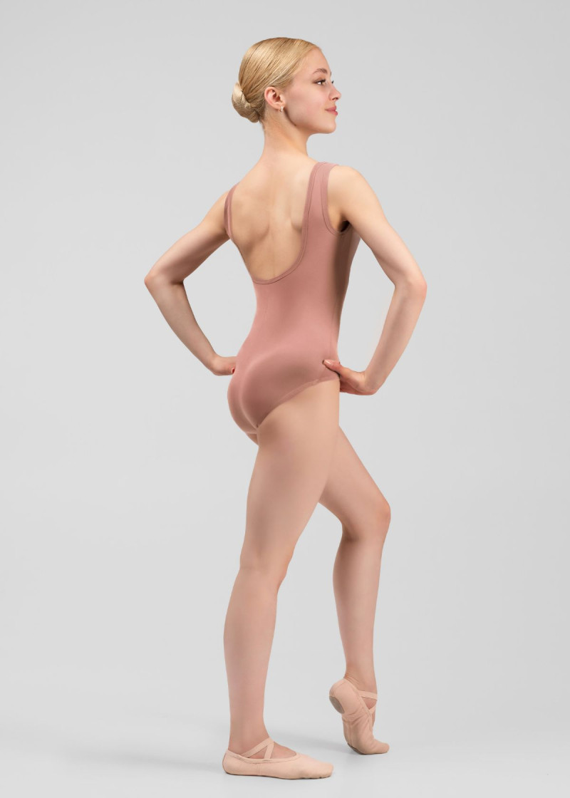 GABRIELLE tank leotard by Grand Prix nylon, corall almond, XS