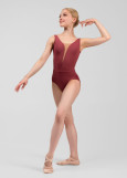 GABRIELLE tank leotard by Grand Prix nylon, french rose, M