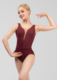GABRIELLE tank leotard by Grand Prix nylon, italian plum, L