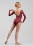 DANICA long raglan sleeve leotard by Grand Prix nylon, french rose, S