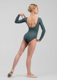 DANICA long raglan sleeve leotard by Grand Prix nylon, green lake, S