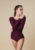 TINA long sleeve bodysuit by Grand Prix polyamide micro, marsala, XS