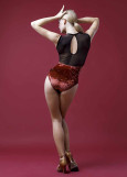 Leotard Grand Prix KATINA 90%polyamide, 10%elastane, terracotta, XS