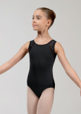 MIMI tank leotard by Grand Prix polyamide micro+flocked mesh, black, 128cm