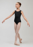 MIMI tank leotard by Grand Prix polyamide micro+flocked mesh, black, 128cm