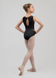 MIMI tank leotard by Grand Prix polyamide micro+flocked mesh, black, 128cm