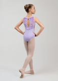 MIMI tank leotard by Grand Prix polyamide micro+flocked mesh, lilac, 128cm