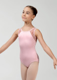 MIMI tank leotard by Grand Prix polyamide micro+flocked mesh, pink, 128cm