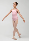 MIMI tank leotard by Grand Prix polyamide micro+flocked mesh, pink, 128cm