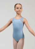 MIMI tank leotard by Grand Prix polyamide micro+flocked mesh, powder blue, 122cm